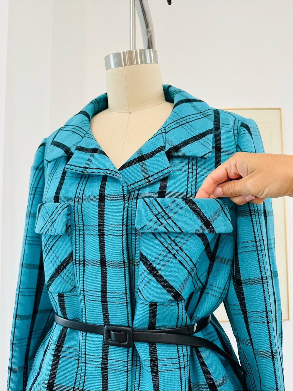 Vintage 60’s/70’s “Mad Men” Plaid Skirt & Jacket Suit - Picture 3 of 16